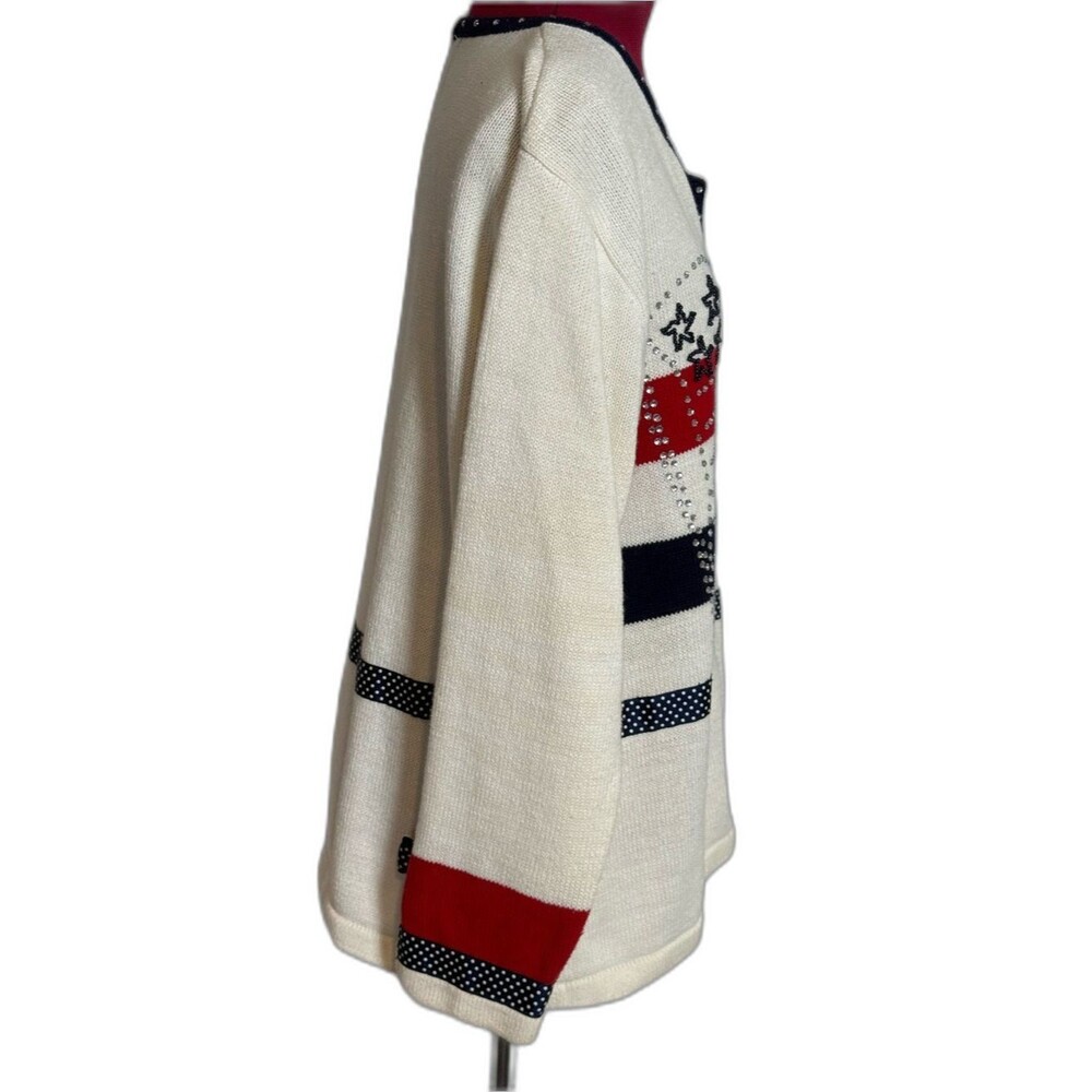 Storybook Knits Embellished Cardigan Women's Size Large American Celebration - Picture 6 of 15
